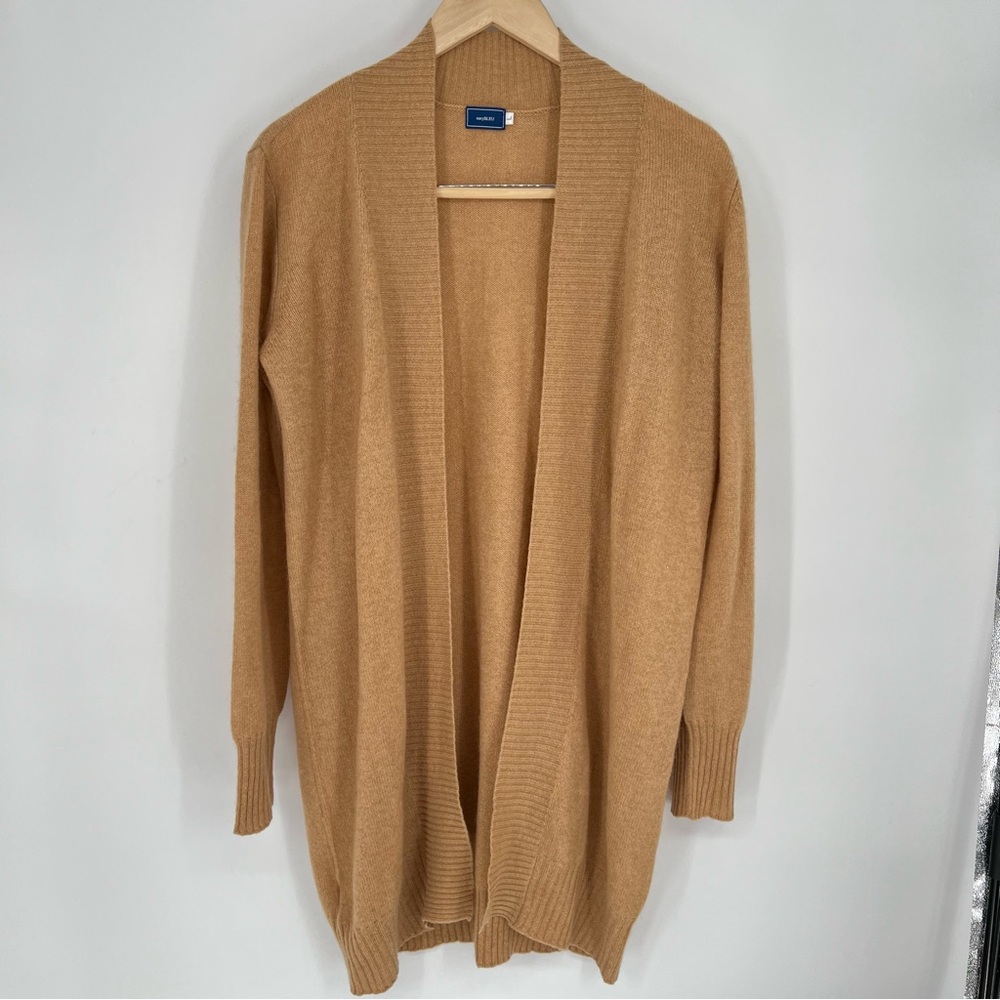 NavyBLEU Cashmere Camel Open Front Cardigan‎